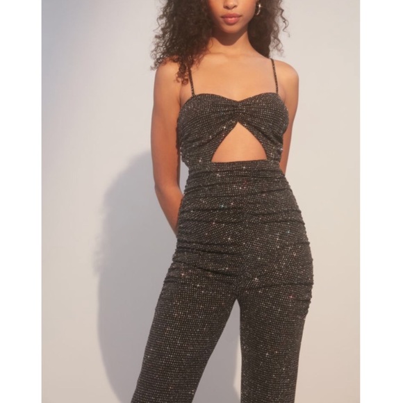 For Love And Lemons Pants - For Love & Lemons Margaux Glitter Jumpsuit